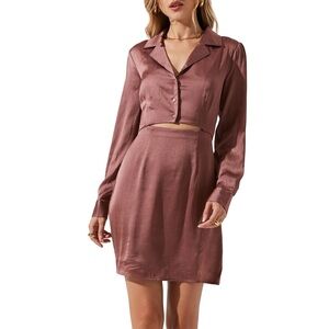 Astr The Label Shirt Cut-Out Dress